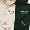 Embroidered Personalized Couple Mr and Mrs Hoodie, Matching Husband & Wife Shirt, New Wife Sweatshirt, New Couples Gift, Bridal Shower Gift