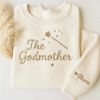 Embroidered Godmother Sweatshirt Custom with Kids Name, Godmom Sweatshirt, Christening Gift, Madrina Shirt, Personalized Godmother Crewneck