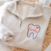Embroidered Dental Hygienist Quarter Zip Pullover, Personalized Dental Assistant Gift, Customized Orthodontist Shirt, Dental Office Wear