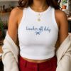 Teacher Off Duty Embroidered Baby Tee Tank Top, Funny Teacher Summer Shirt, Teacher Vacation Crop Top, Cute Teacher Gift Tee, Women Tank Top