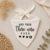 Embroidered Pregnancy Announcement Dog Bandana, And Then There Were Four Pet Scarf, Baby Reveal Puppy Bandana Gift, Dog Cat Bandana