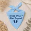 Embroidered Pregnancy Announcement Dog Bandana, Guess What Mom’s Pregnant Pet Scarf, Baby Reveal Puppy Bandana Gift Dog Cat Bandana