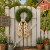 Personalized Garden Farm Sash Wreath, Custom Name Embroidered Door Sash, Farmhouse Wreath Bow, Front Door Garden Decor Gift Idea Farming