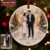 Personalized Couple Photo Christmas Ornament, First Christmas Married Gift, 2 Layer Ceramic Acrylic Keepsake, Wedding Newlywed Ornament 2026