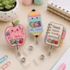 Picture of Personalized Teacher Shaker Badge Reel, Custom Name Acrylic ID Holder, Cute School Supplies Badge Clip, Teacher Gift, Back To School Gift