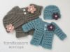 Picture of CROCHET PATTERN - Mini Miss Cardigan & Beanie - baby sweater baby girl hat preemie newborn crochet tutorial PDF download