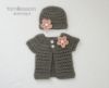 Picture of CROCHET PATTERN - Mini Miss Cardigan & Beanie - 4 sizes included, PDF baby girl preemie hat sweater clothing  baby shower gift