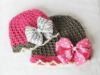 Picture of Hat CROCHET PATTERN - Bow-tastic Beanie & hair bow tutorial - Instant Download, crochet hat pattern, for girls, baby hat pattern, baby girl