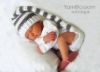 Picture of Baby CROCHET PATTERN - Top Knot Beanie - newborn hat elf tassel photo prop babies photography prop PDF pattern