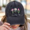 Picture of Embroidered Floral  FDT Pigment Dyed Dad Hat, Impeach President Dad Hat, Not My President Hat, Reproductive Rights Hat, Gift for Democrat