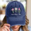 Picture of Embroidered Floral  FDT Pigment Dyed Dad Hat, Impeach President Dad Hat, Not My President Hat, Reproductive Rights Hat, Gift for Democrat
