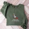 Picture of Embroidered Funny Goose Nurse Sweatshirt, Emergency Nurse Sweatshirt, Cute EMT Gift, Embroidered ER Nurse Shirt, Funny Nurse Gift