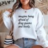 Picture of Embroidered Imagine Being Afraid Of Drag Queens And Books Crewneck, Embroidered Feminist Hoodie, Women's Rights Hoodie, Activist Apparel