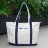 Picture of Embroidered Piper No The Lotus Canvas Tote Bag, Joke Humor The Lotus Bag, Trending Viral Funny Bag, Funny Internet Meme Bag
