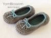 Picture of Slippers Crochet PATTERN - The Rebekah Slipper - 6 big kid shoe sizes girls children's house slippers shoes PDF Instant Download