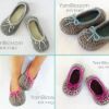 Picture of Slippers Crochet PATTERN - The Rebekah Slipper - 6 big kid shoe sizes girls children's house slippers shoes PDF Instant Download