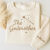 Picture of Embroidered Godmother Sweatshirt Custom with Kids Name, Godmom Sweatshirt, Christening Gift, Madrina Shirt, Personalized Godmother Crewneck