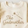 Picture of Embroidered Godmother Sweatshirt Custom with Kids Name, Godmom Sweatshirt, Christening Gift, Madrina Shirt, Personalized Godmother Crewneck