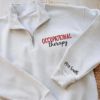 Picture of Embroidered Occupational Therapy Quarter Zip With Name On Sleeve, OT or COTA grad Gift, Occupational Therapy Quarter Zip, OTA Apparel
