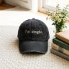 Picture of Custom I'm Single Embroidered Baseball Cap For Men And Women, Adjustable Vintage Washed Cotton Dad Hat With Funny Dating Message Cap Washed