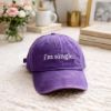 Picture of Custom I'm Single Embroidered Baseball Cap For Men And Women, Adjustable Vintage Washed Cotton Dad Hat With Funny Dating Message Cap Washed