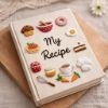 Picture of Personalized My  Recipe Notebook, My Recipes Hand Embroidered Notebook, Handmade Fabric Cover Notebook, A5 Notebook, Mother Day Housewife