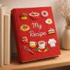 Picture of Personalized My  Recipe Notebook, My Recipes Hand Embroidered Notebook, Handmade Fabric Cover Notebook, A5 Notebook, Mother Day Housewife