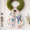 Picture of Embroidered Seamless Colorful Fish Pattern Wreath Sash, Custom Fishing seamless, Coastal Summer Nautical Print, Blue Lobster Crab Sash