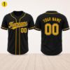 Picture of Custom Yellow Black Baseball Jersey, Personalized Name Number Shirt, Team Uniform, Baseball Style  Shirt Gift, Team Baseball Matching Shirt