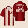 Picture of Custom Name Bowling Shirt Retro Hawaiian Style, Personalized Team Bowling Jersey, Matching Family Bowler Outfit Gift for Bowlers