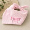 Picture of Personalized Embroidered Pet Bandana, Custom Dog Bandana with Name, Seersucker Puppy Scarf, Cute Dog Accessories, Pet Gift Idea ,Dog Bandana