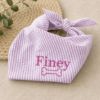 Picture of Personalized Embroidered Pet Bandana, Custom Dog Bandana with Name, Seersucker Puppy Scarf, Cute Dog Accessories, Pet Gift Idea ,Dog Bandana