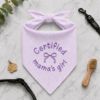 Picture of Certified Mama’s Girl Pet Bandana, Personalized Pink Striped Dog Bandana, Embroidered Puppy Scarf, Cute Girly Dog Accessories, Pet Gift Idea