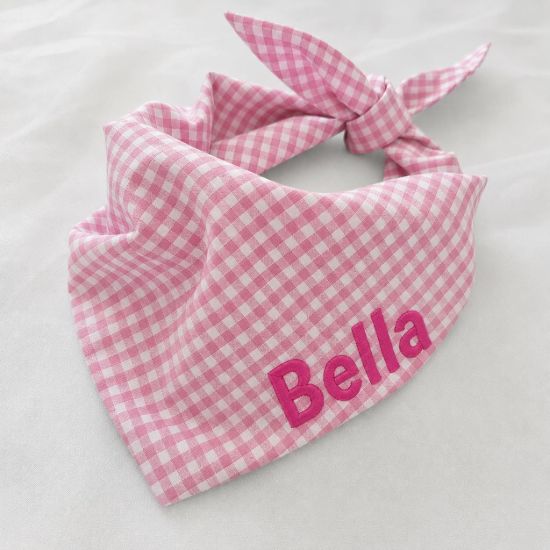 Picture of Personalized Embroidered Pet Bandana, Custom Embroidered Dog Bandana with Name, Custom Cat Scarf, Cute Pet Accessories, Cat Gift Idea