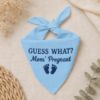 Picture of Embroidered Pregnancy Announcement Dog Bandana, Guess What Mom’s Pregnant Pet Scarf, Baby Reveal Puppy Bandana Gift Dog Cat Bandana