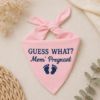 Picture of Embroidered Pregnancy Announcement Dog Bandana, Guess What Mom’s Pregnant Pet Scarf, Baby Reveal Puppy Bandana Gift Dog Cat Bandana