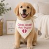 Picture of Embroidered Pregnancy Announcement Dog Bandana, Guess What Mom’s Pregnant Pet Scarf, Baby Reveal Puppy Bandana Gift Dog Cat Bandana
