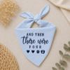 Picture of Embroidered Pregnancy Announcement Dog Bandana, And Then There Were Four Pet Scarf, Baby Reveal Puppy Bandana Gift, Dog Cat Bandana