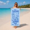 Picture of Personalized Tired Teachers Summer Club Towel, Custom Teacher Beach Towel, Custom Beach Towel for Women, Teacher Beach Towel Gift, Girl Trip