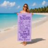 Picture of Personalized Tired Teachers Summer Club Towel, Custom Teacher Beach Towel, Custom Beach Towel for Women, Teacher Beach Towel Gift, Girl Trip