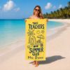 Picture of Personalized Tired Teachers Summer Club Towel, Custom Teacher Beach Towel, Custom Beach Towel for Women, Teacher Beach Towel Gift, Girl Trip