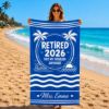 Picture of Personalized Retired 2026 Beach Towel, Personalized Retirement Beach Towel, Custom Retirement Gift, Not My Problem Anymore, Beach Sea Towel