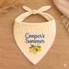 Picture of Personalized Lemon Dog Bandana, Custom Embroidered Dog Bandana, Blue Pet Dog Cat Bandana, Summer Puppy Scarf Gift, Pet Party Outfit