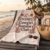 Picture of Personalized Cowgirl Beach Towel, Custom Name Summer Pool Towel, Western Coastal Cowgirl Summer Club Towel, Retro Beach Gift, Western Girl
