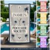 Picture of Personalized Poolside Society Beach Towel, Custom Name Coastal Pool Towel, Old Money Summer Beach Towel, Luxury Vacation Beach Towel Gift