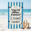Picture of Personalized Retirement Beach Towel, Custom Out Of Office Forever Pool Towel, Funny Vacation Towel, Coworker Retirement Gift, Retired Towel