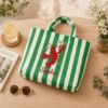 Picture of Personalized Lobster Beach Tote Bag, Embroidered Coastal Tote, Custom Name Summer Bag, Preppy Blue Stripe Tote, Vacation Gift for Women