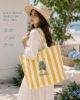 Picture of Hydrangea Embroidered Tote Bag, Blue Striped Personalized Tote, Floral Canvas Bag, Custom Name Beach Tote, Gift for Her, Summer Lover Gift