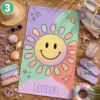 Picture of Personalized Pastel Beach Towel for Kids Group, Smiley Face Summer Towel, Custom Name Beach Towel, Cute Pastel Pool Towel for Girls Boys
