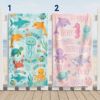 Picture of Custom Ocean Theme Beach Towel for Kids, Personalized Sea Animal Pool Towel, Cute Summer Towel for Boys and Girls, Cute Shark Dolphin Towel
